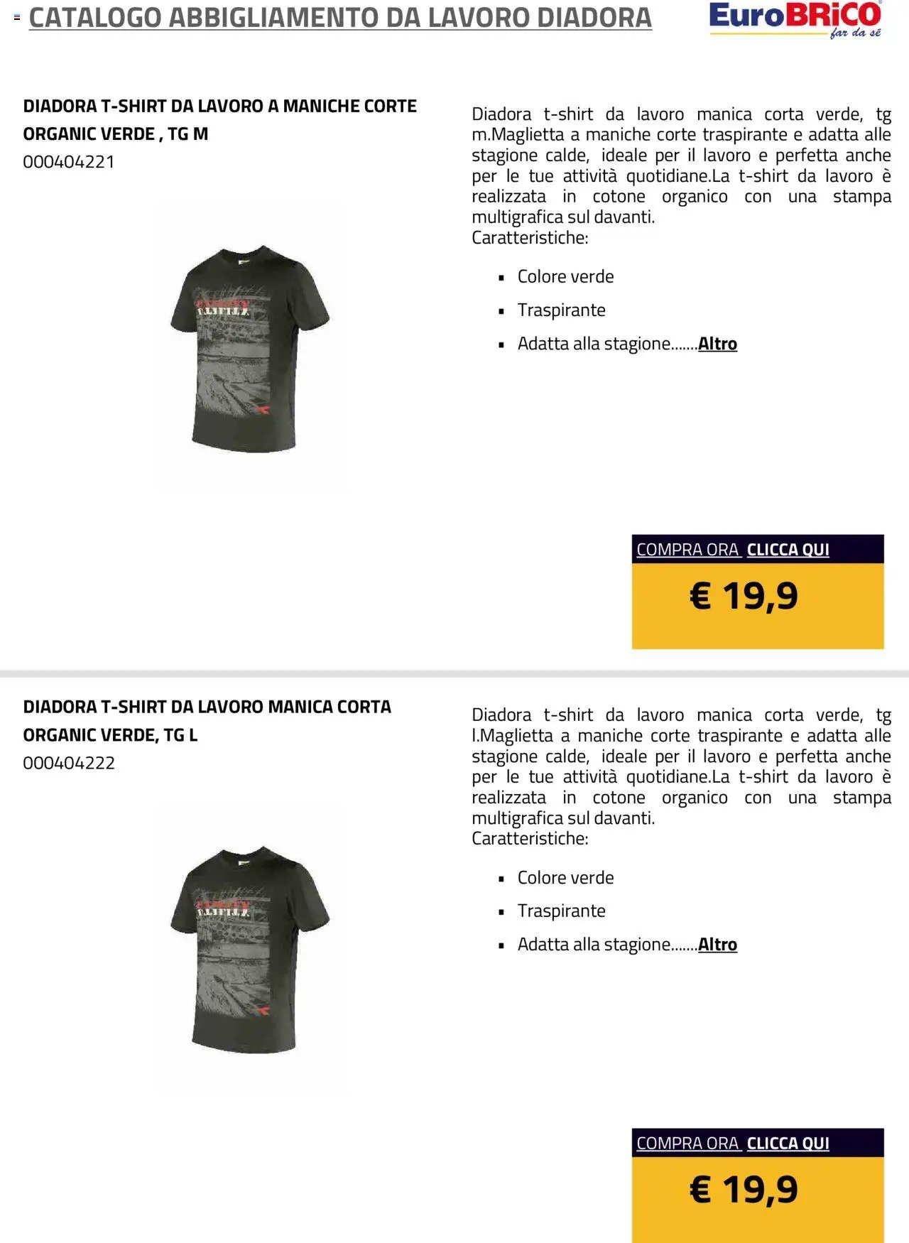Eurobrico Abbigliamento da Lavoro Diadora catalogo