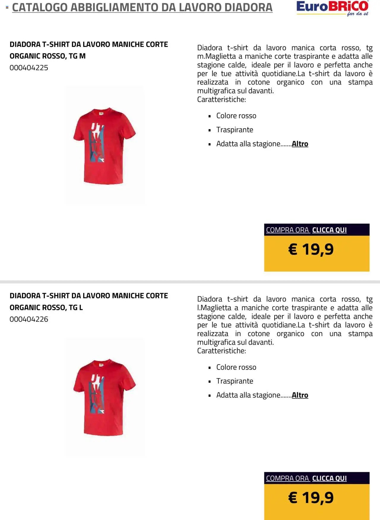 Eurobrico Abbigliamento da Lavoro Diadora catalogo