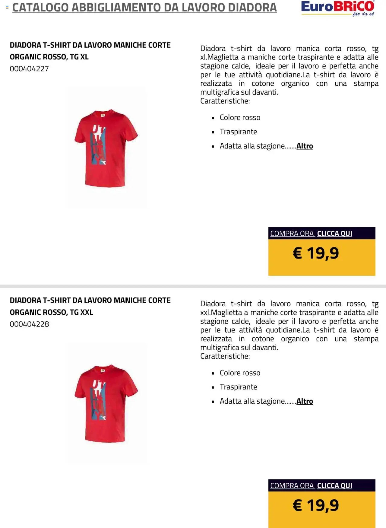 Eurobrico Abbigliamento da Lavoro Diadora catalogo
