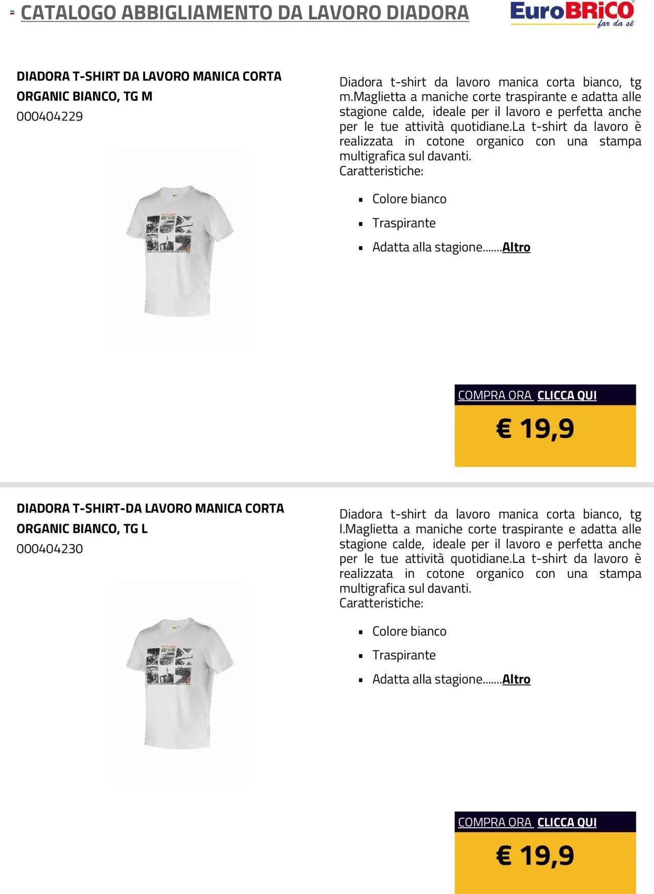 Eurobrico Abbigliamento da Lavoro Diadora catalogo