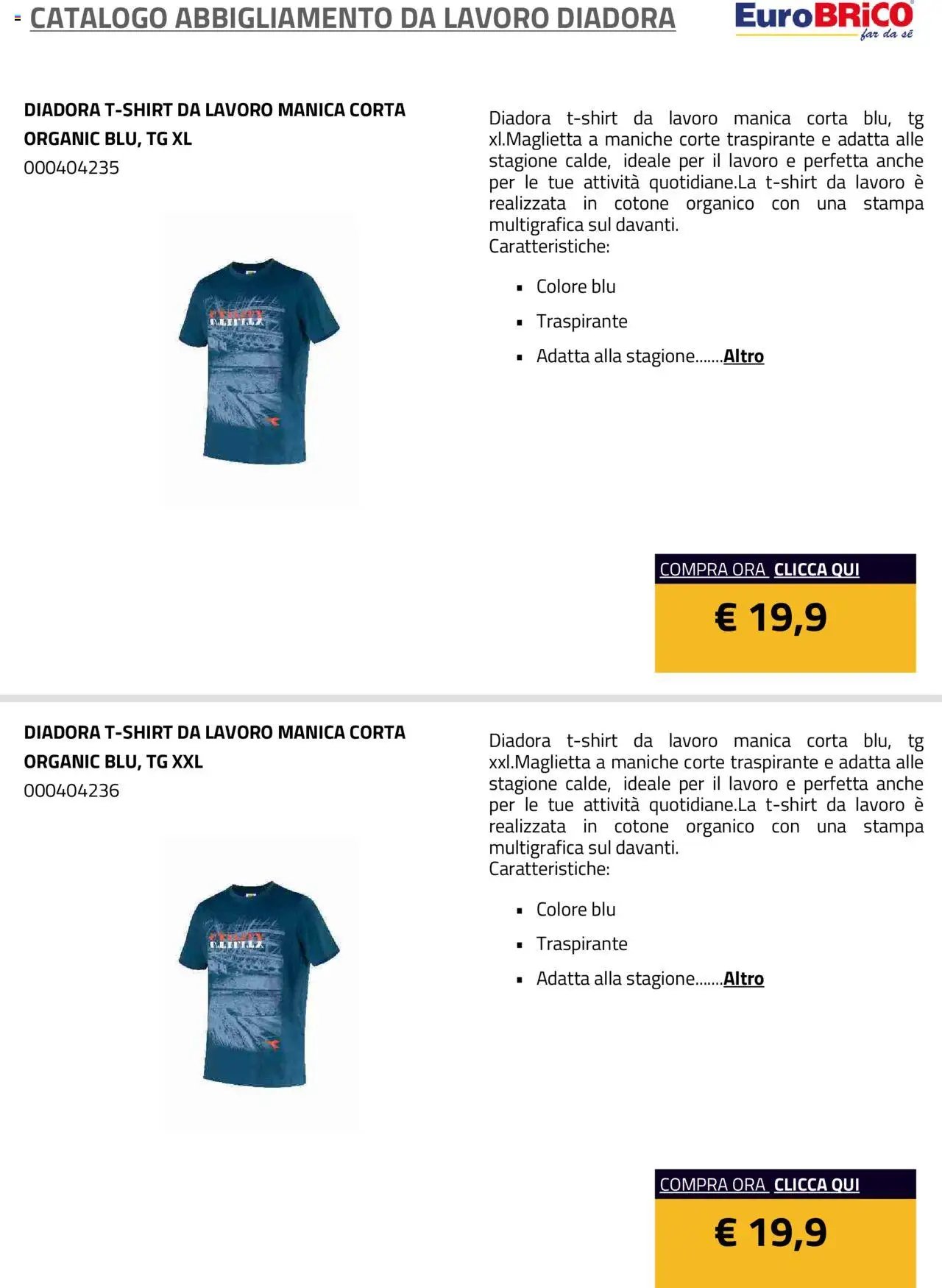 Eurobrico Abbigliamento da Lavoro Diadora catalogo