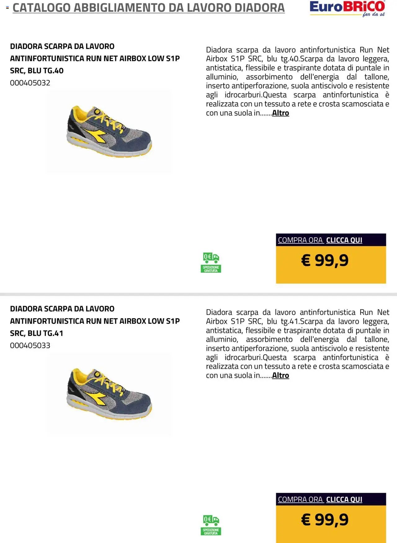 Eurobrico Abbigliamento da Lavoro Diadora catalogo