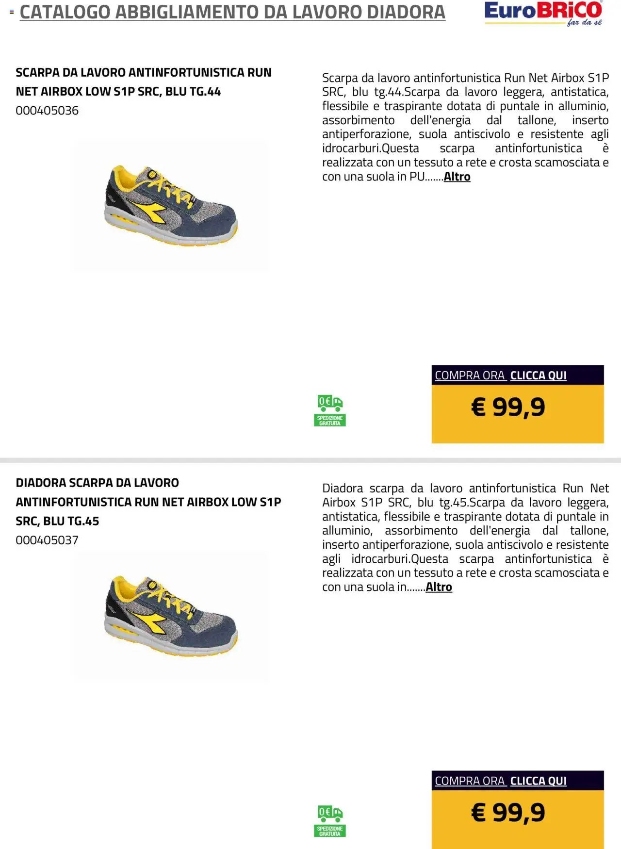 Eurobrico Abbigliamento da Lavoro Diadora catalogo
