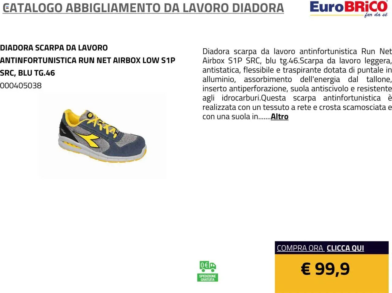 Eurobrico Abbigliamento da Lavoro Diadora catalogo