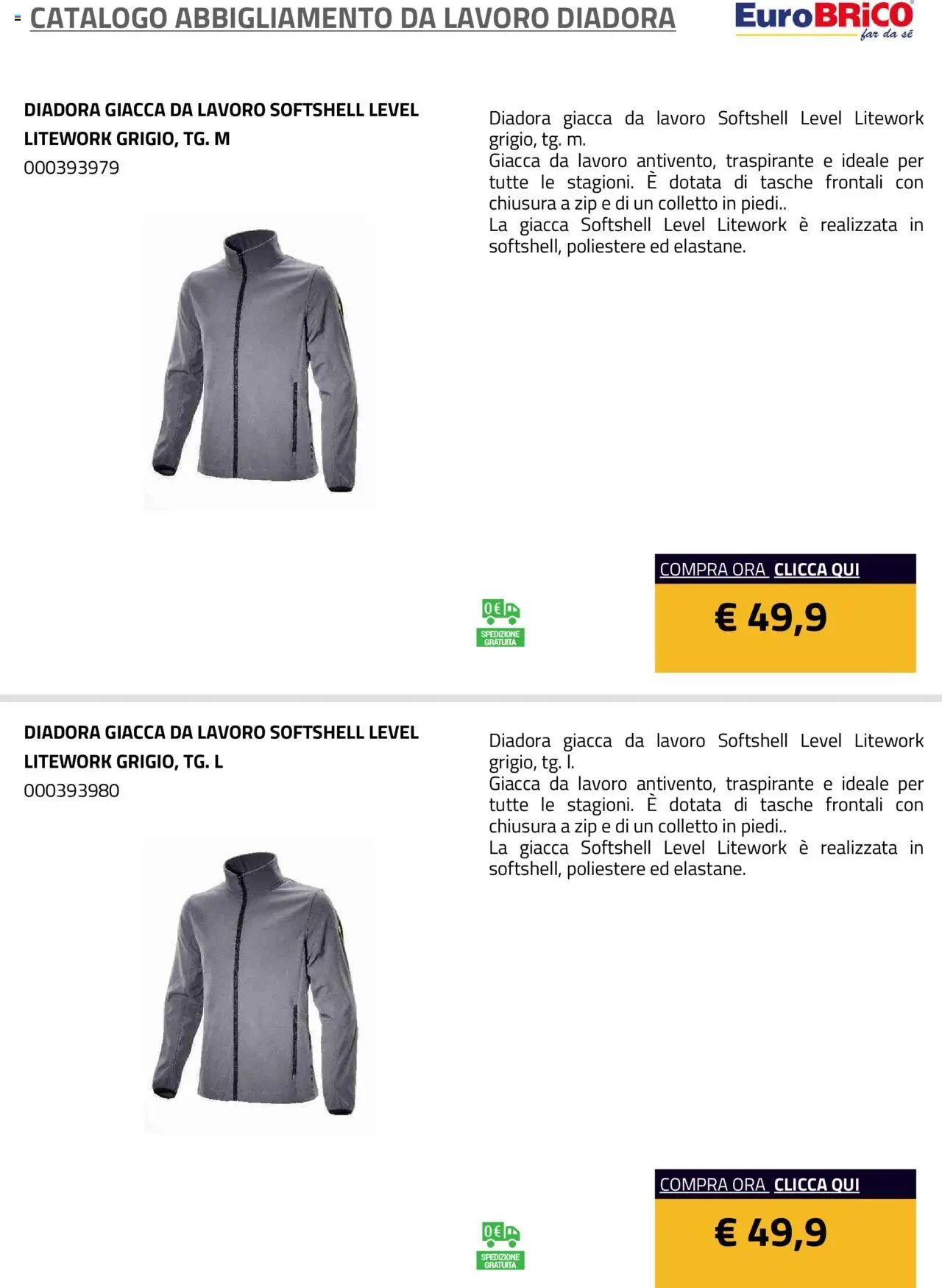 Eurobrico Abbigliamento da Lavoro Diadora catalogo