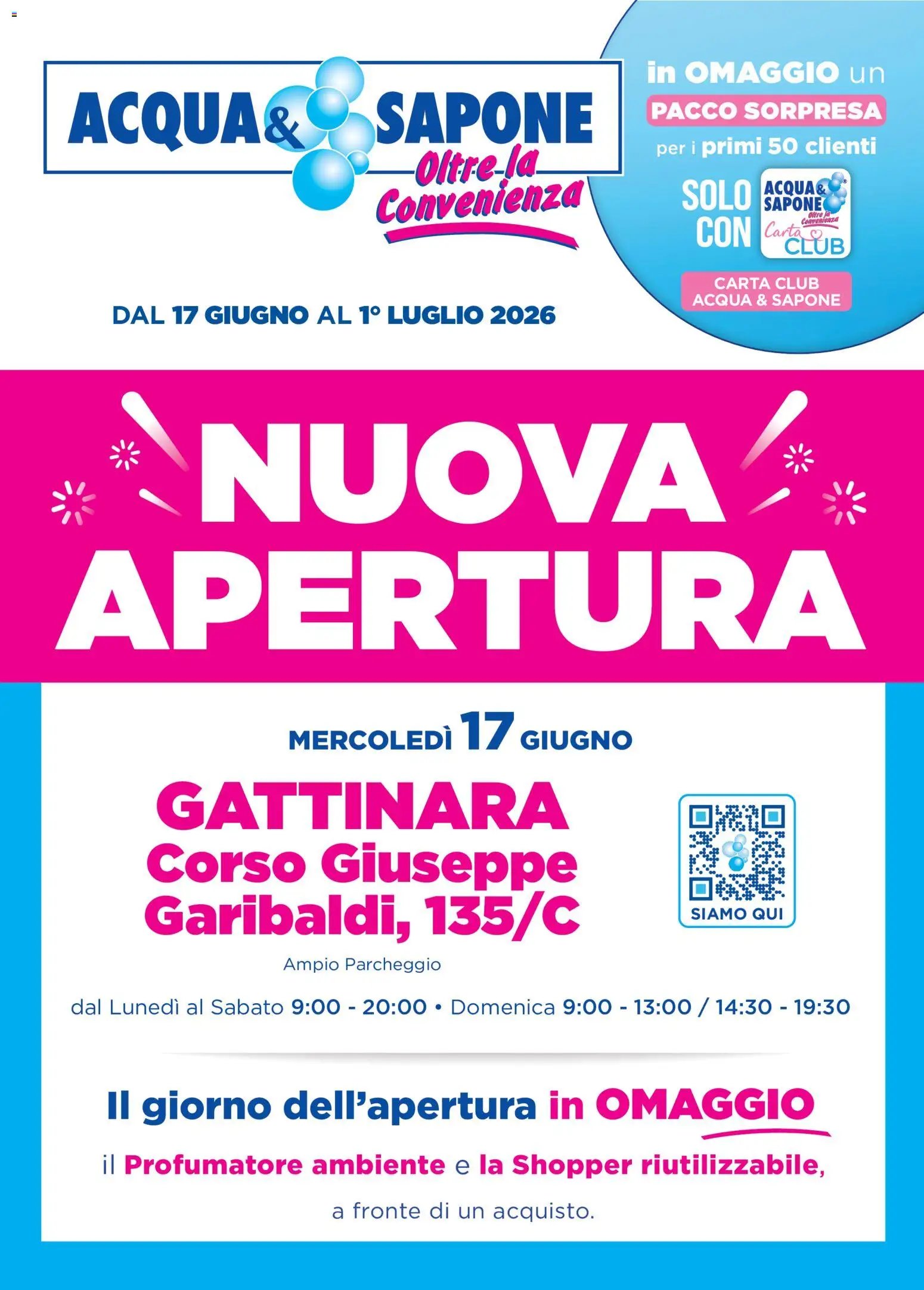 Acqua e Sapone volantino Apertura Gattinara