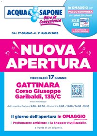 Acqua e Sapone volantino Apertura Gattinara