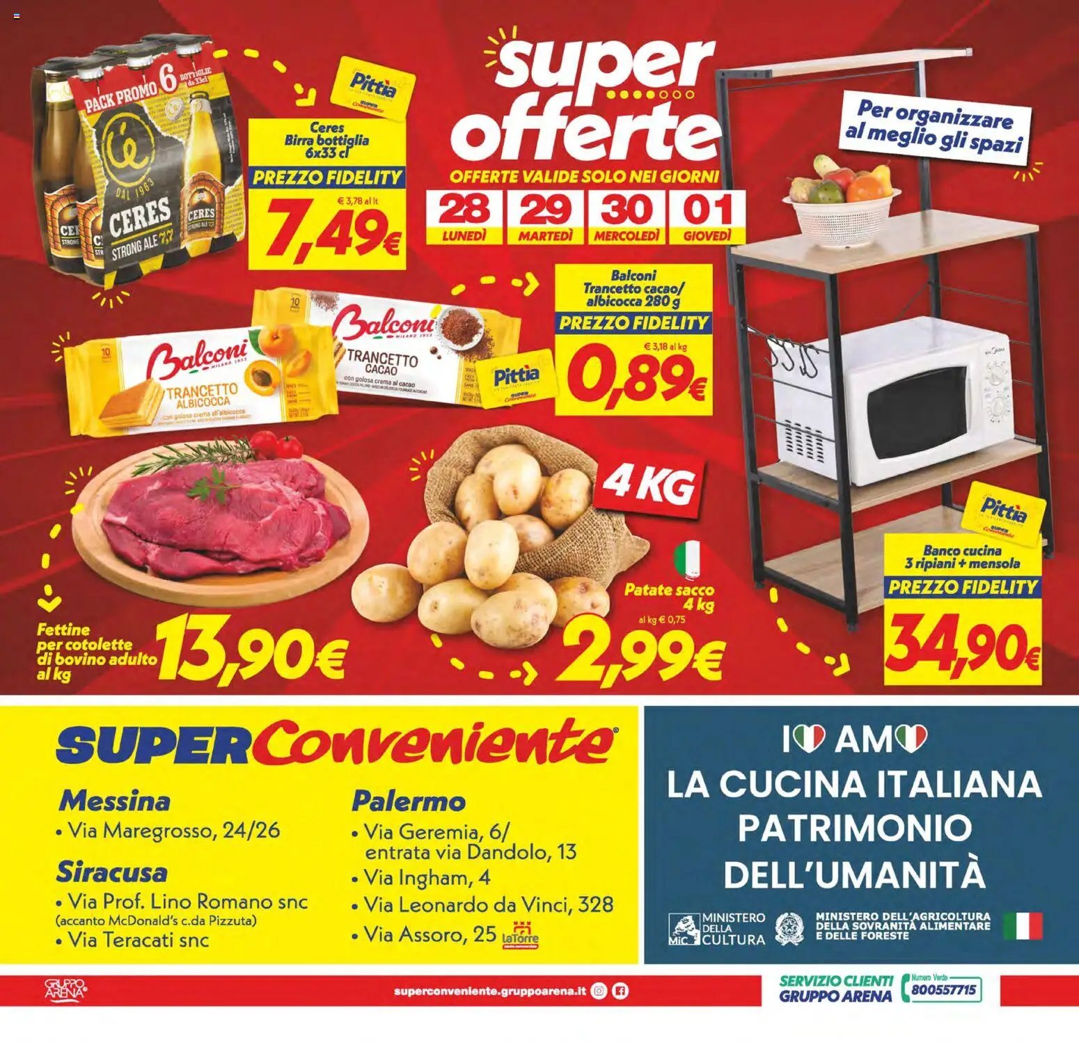 SuperConveniente volantino Messina, Siracusa, Palermo