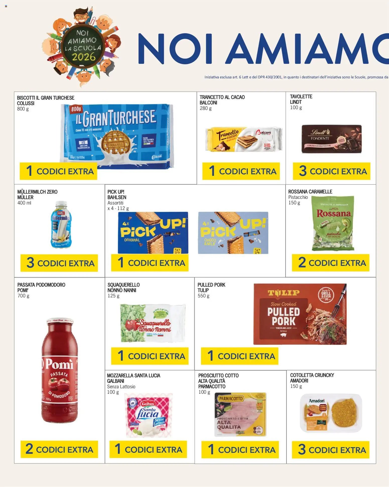 Migross volantino Noi Amiamo la Scuola