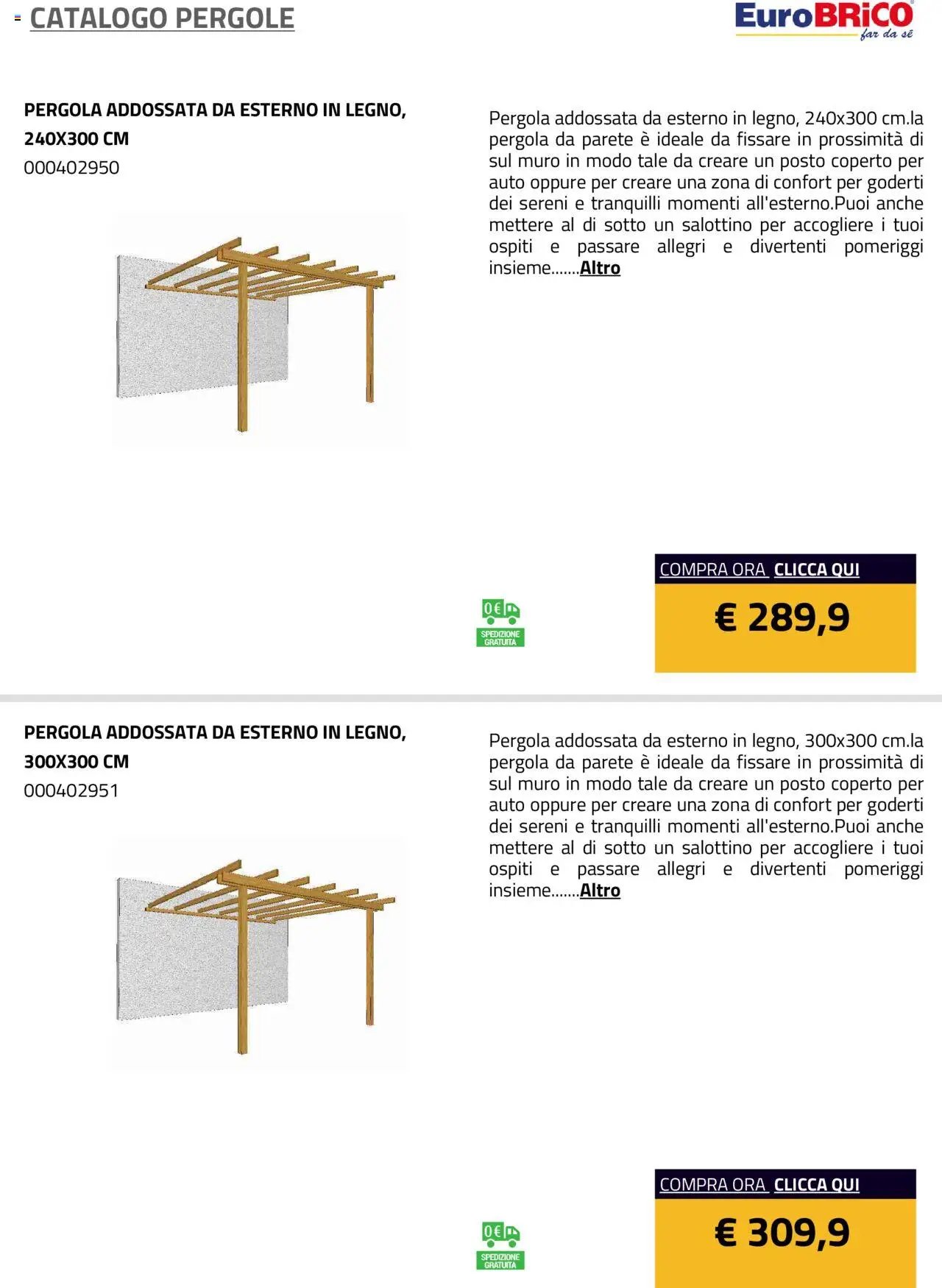 Eurobrico Pergole da esterno catalogo