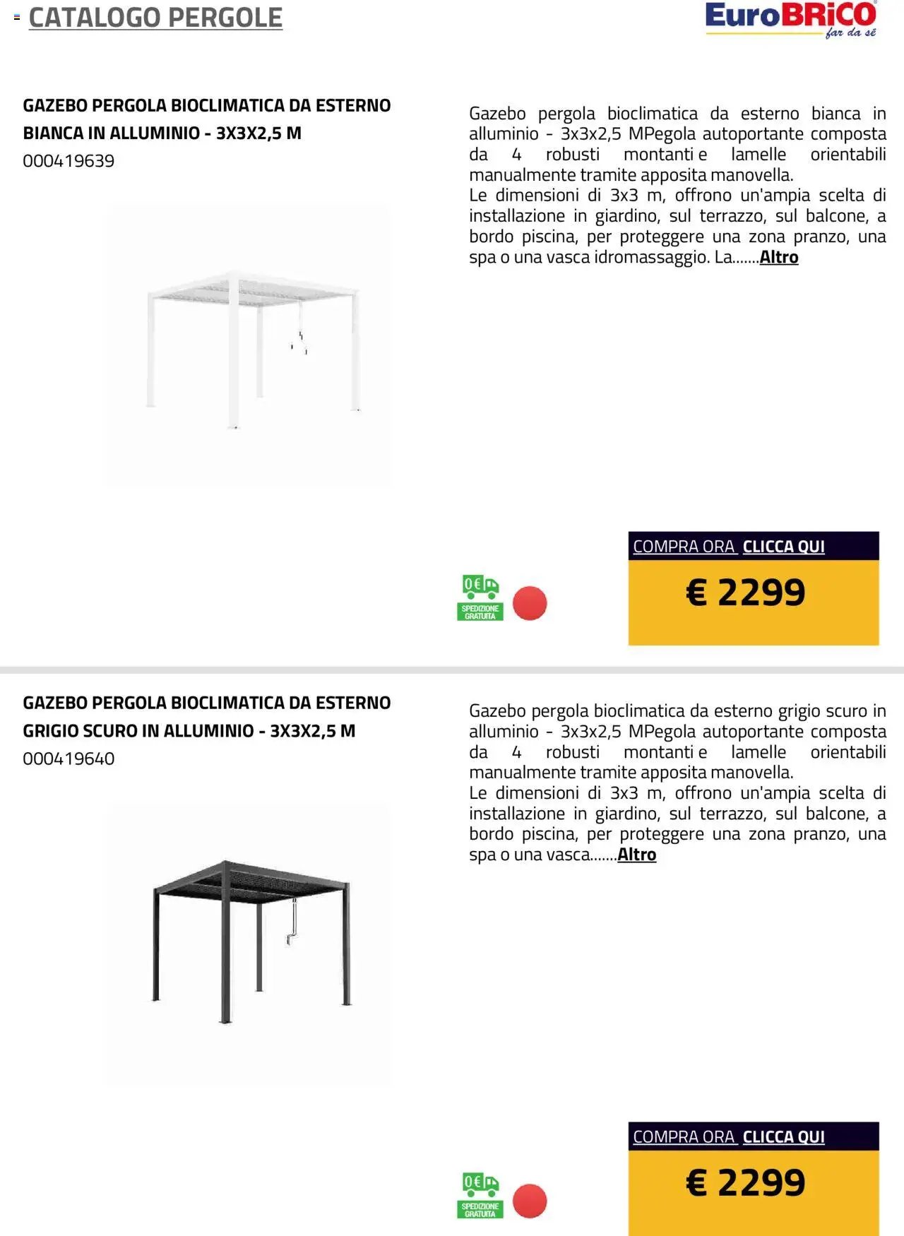 Eurobrico Pergole da esterno catalogo
