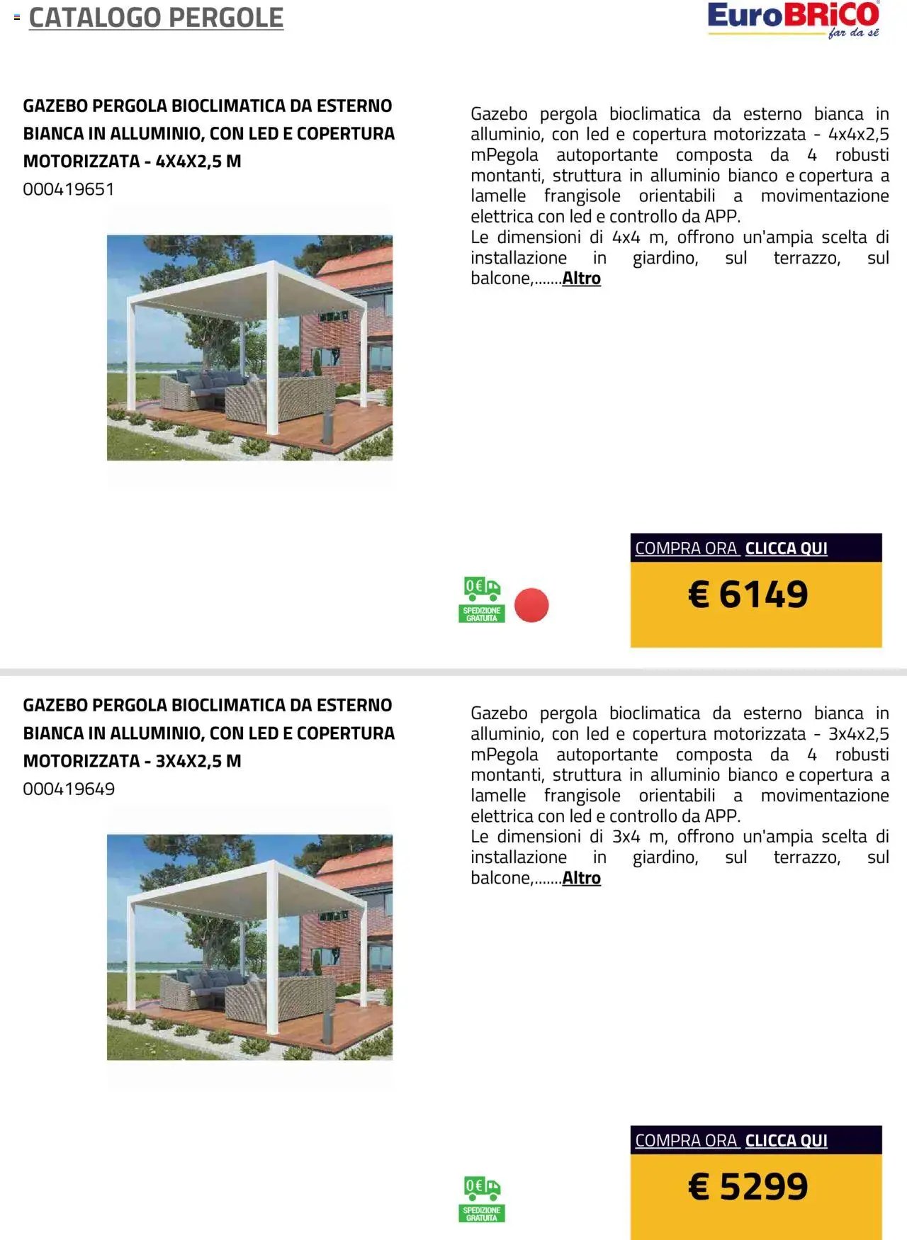 Eurobrico Pergole da esterno catalogo