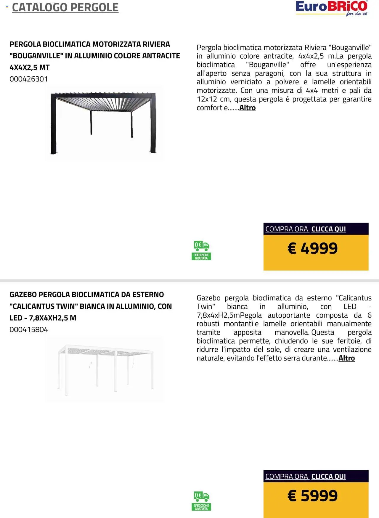 Eurobrico Pergole da esterno catalogo