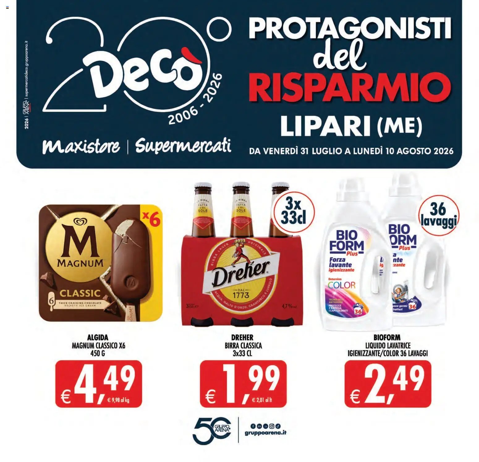 Decò volantino Maxistore, Supermercati Lipari
