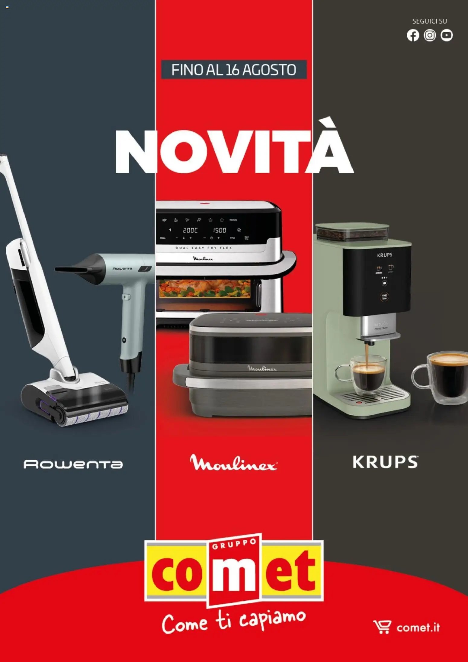 Comet volantino Moulinex, Rowenta e Krups