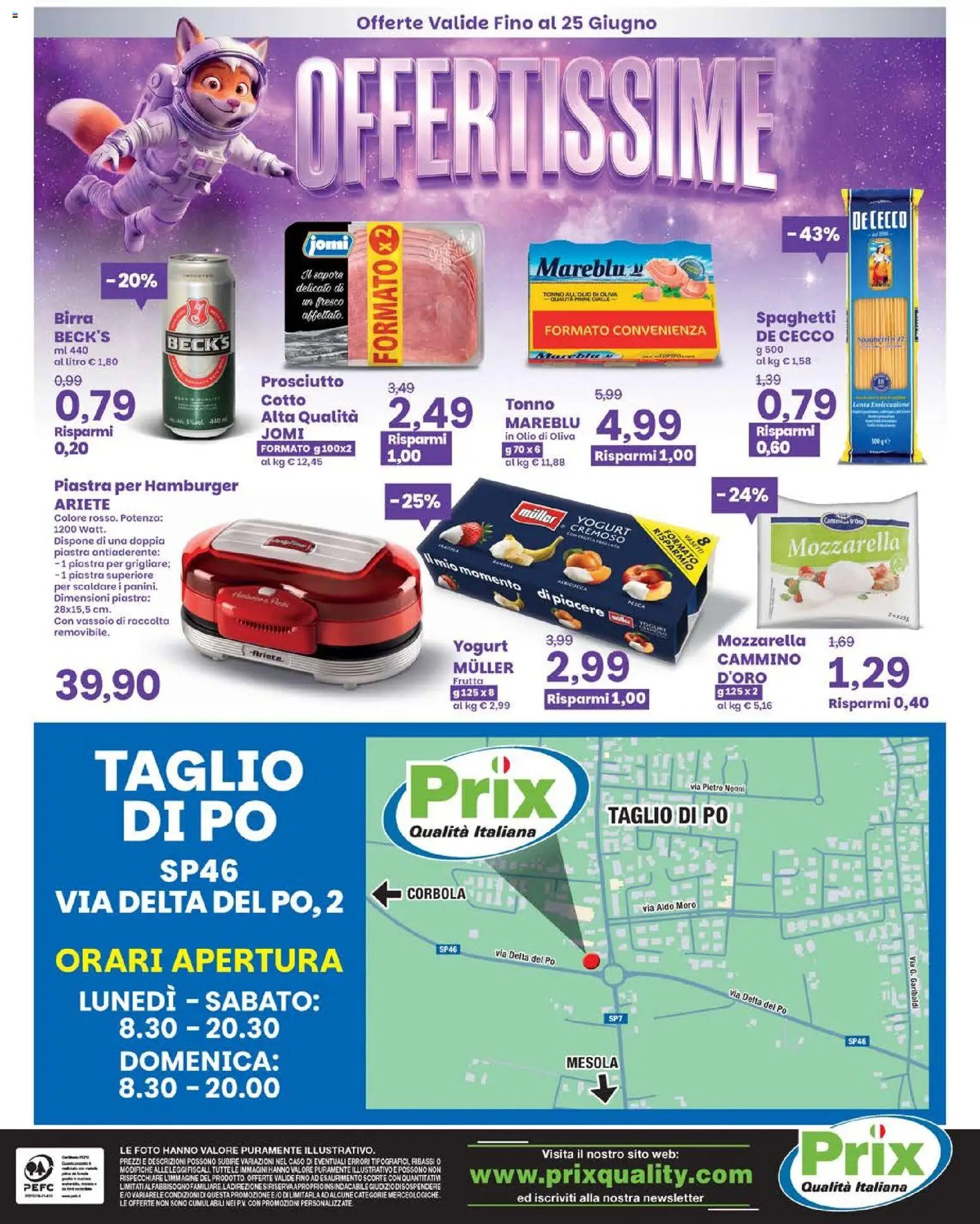 Prix volantino Apertura Taglio di Po
