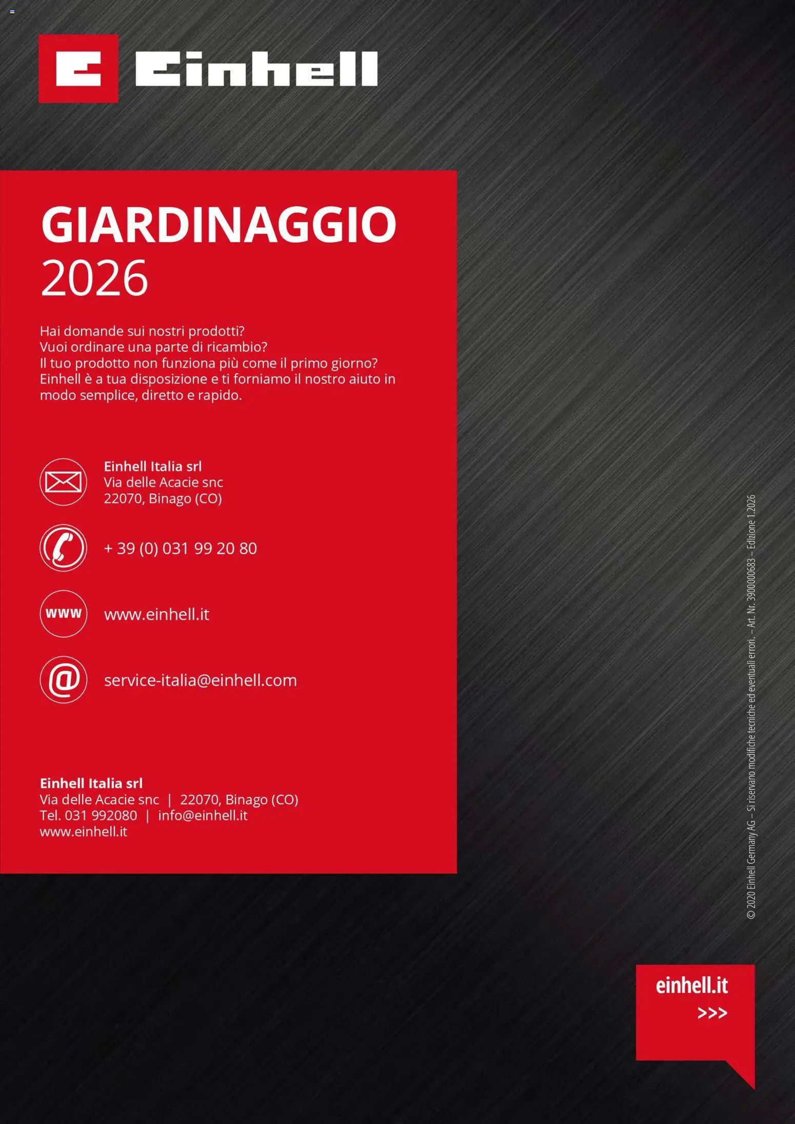 Einhell volantino Giardinaggio (2026-03-02 - 2026-09-30)