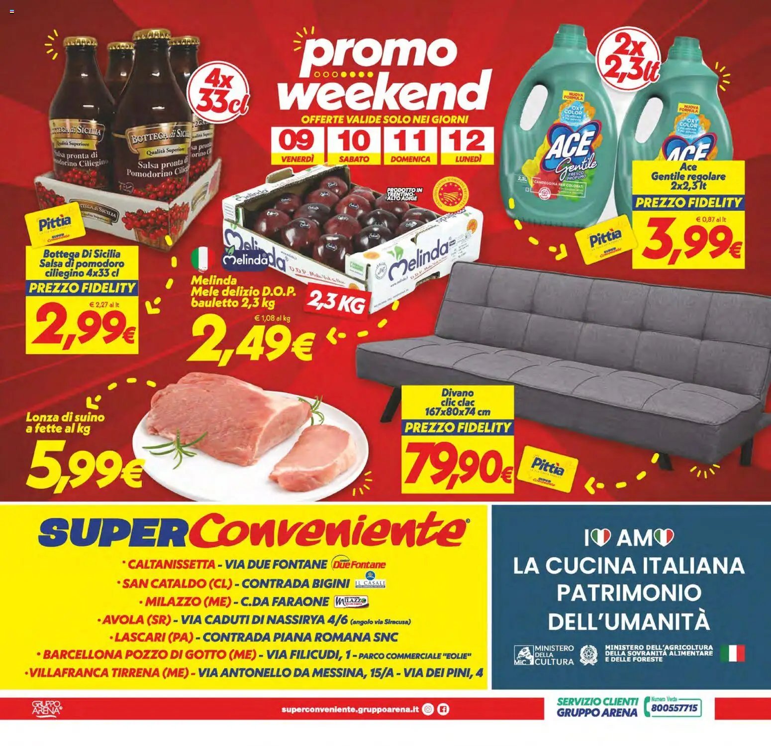 SuperConveniente volantino Caltanissetta, San Cataldo, Avola, Lascari, Milazzo, Barcellona