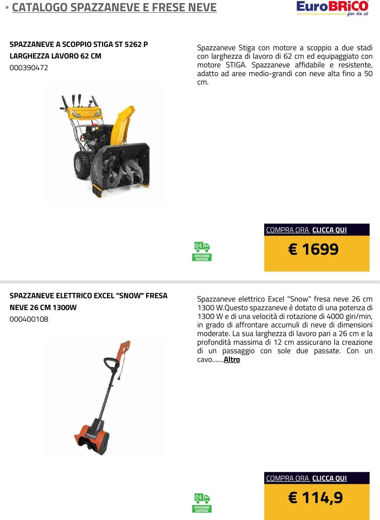 Eurobrico Spazzaneve e Frese neve catalogo