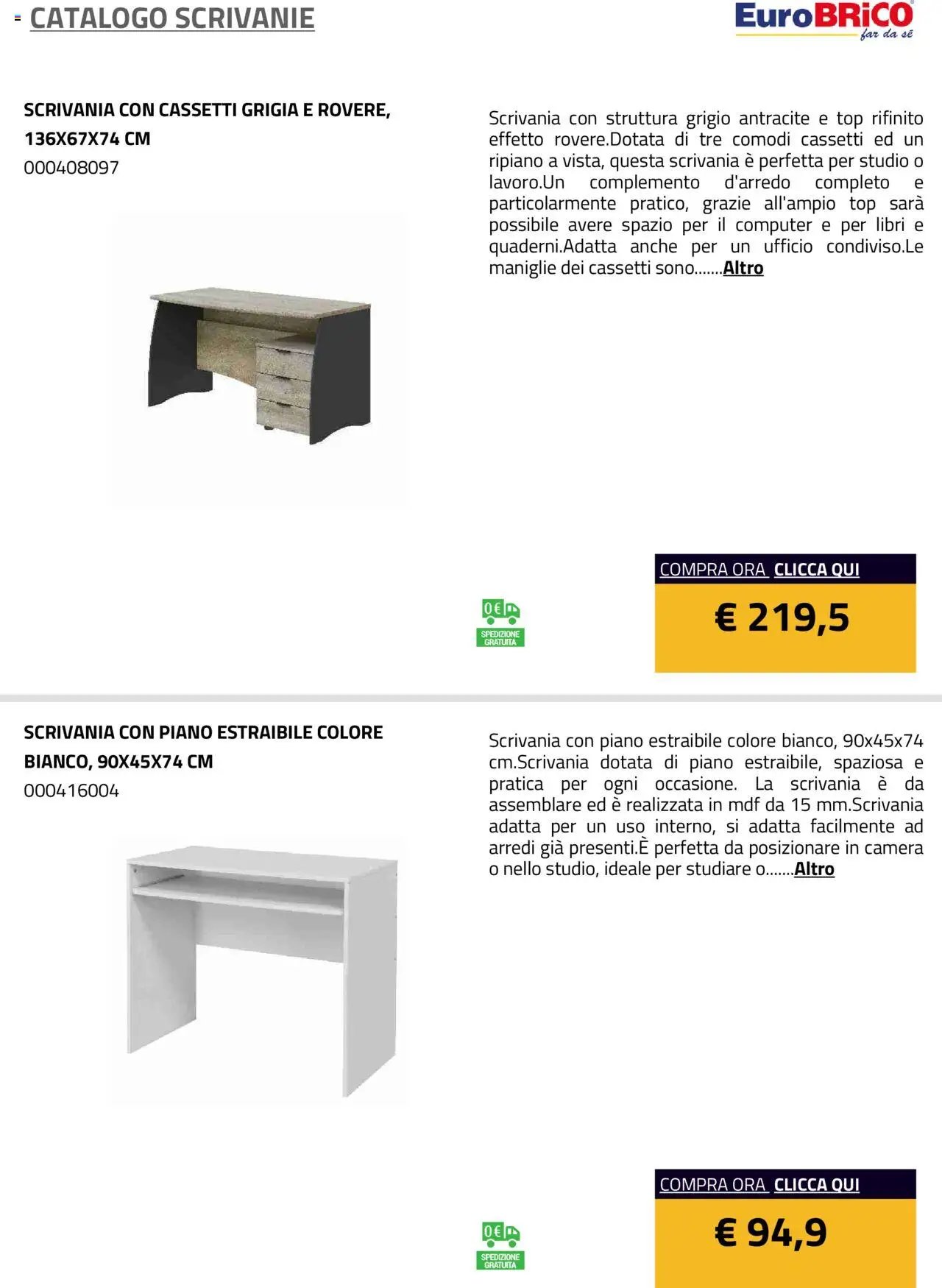 Eurobrico Scrivanie catalogo