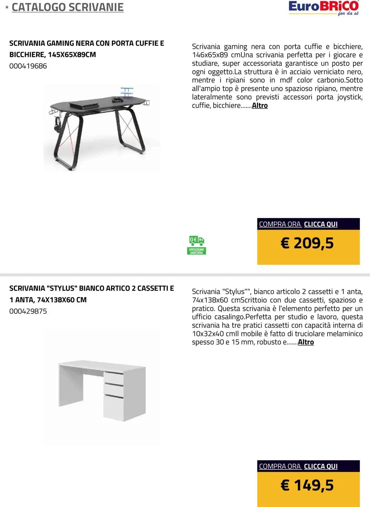 Eurobrico Scrivanie catalogo