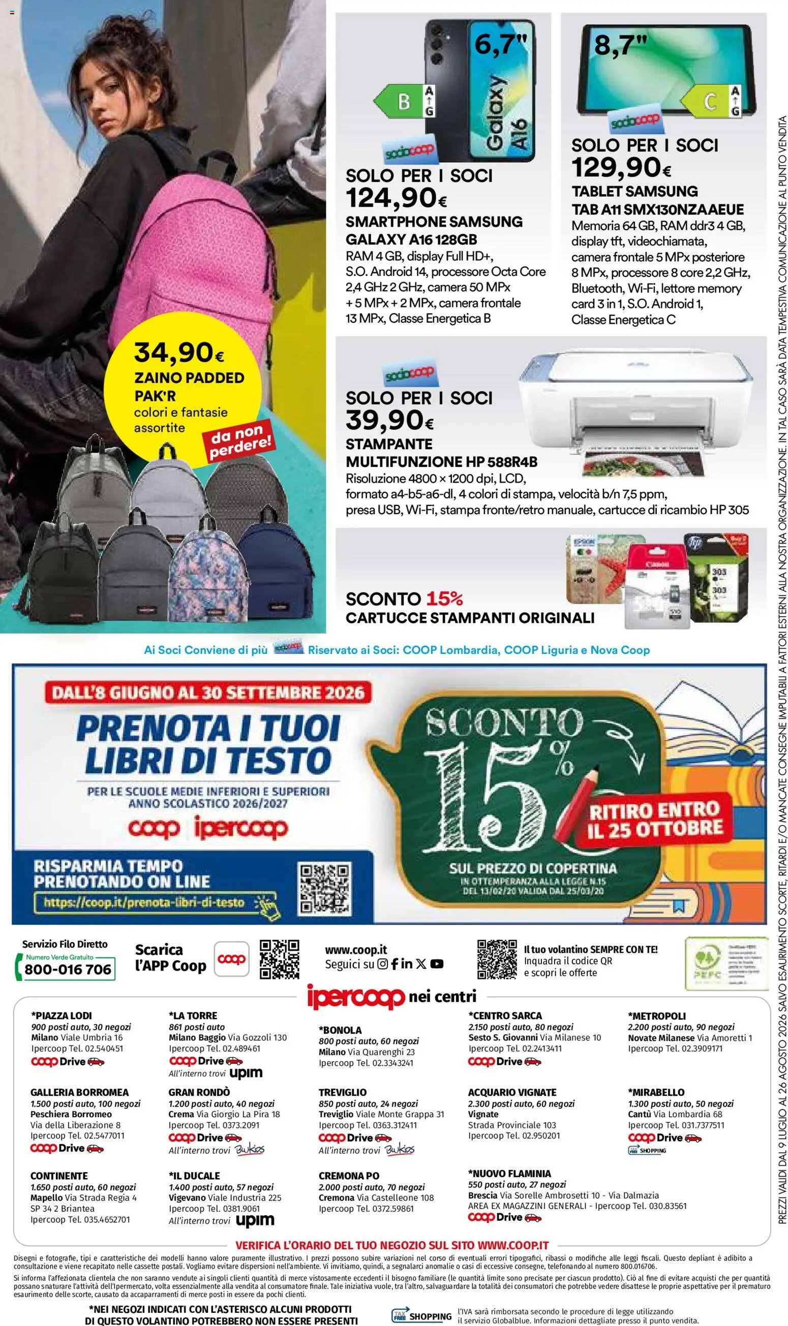 Ipercoop volantino Scuola Milano