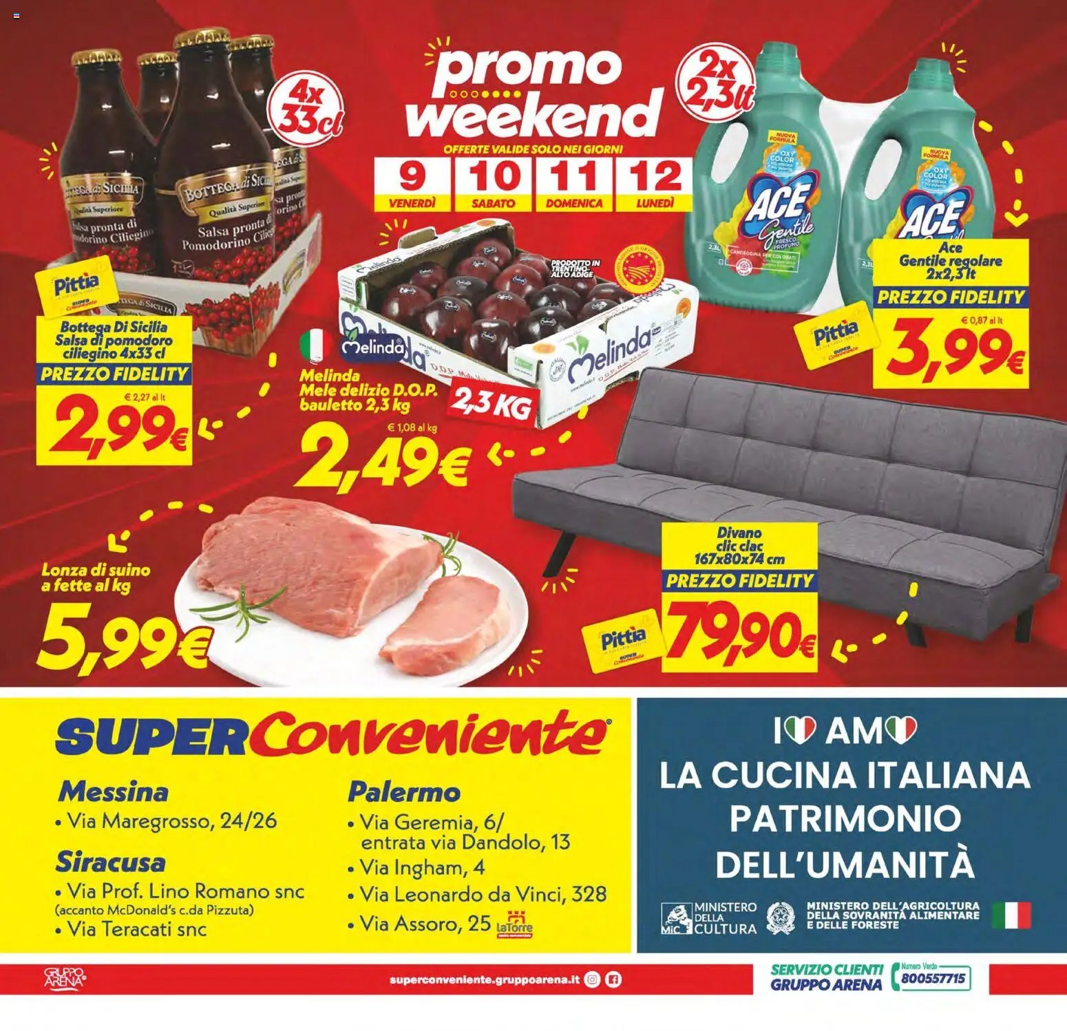 SuperConveniente volantino Messina, Siracusa, Palermo