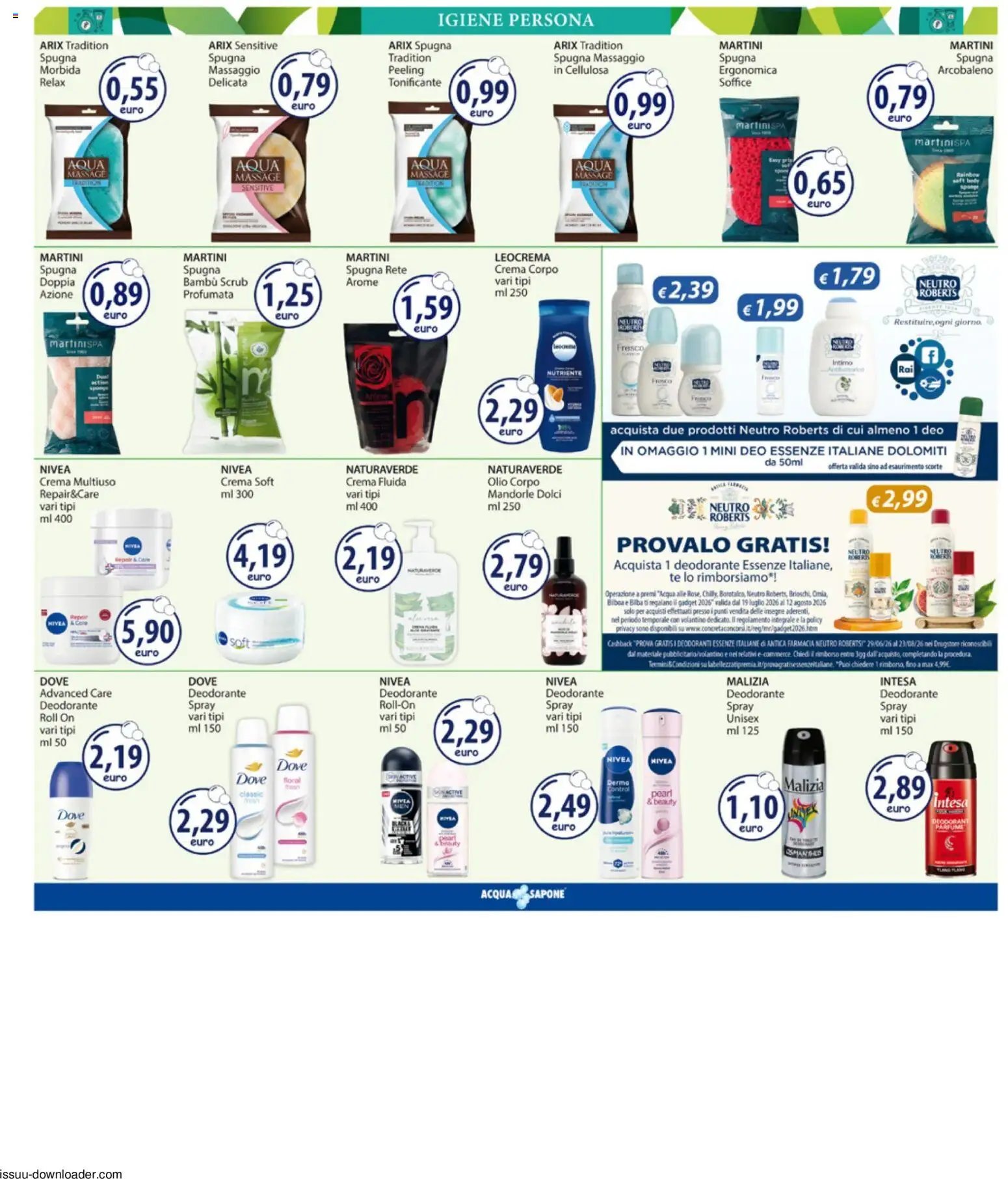 Acqua e Sapone volantino Barcellona