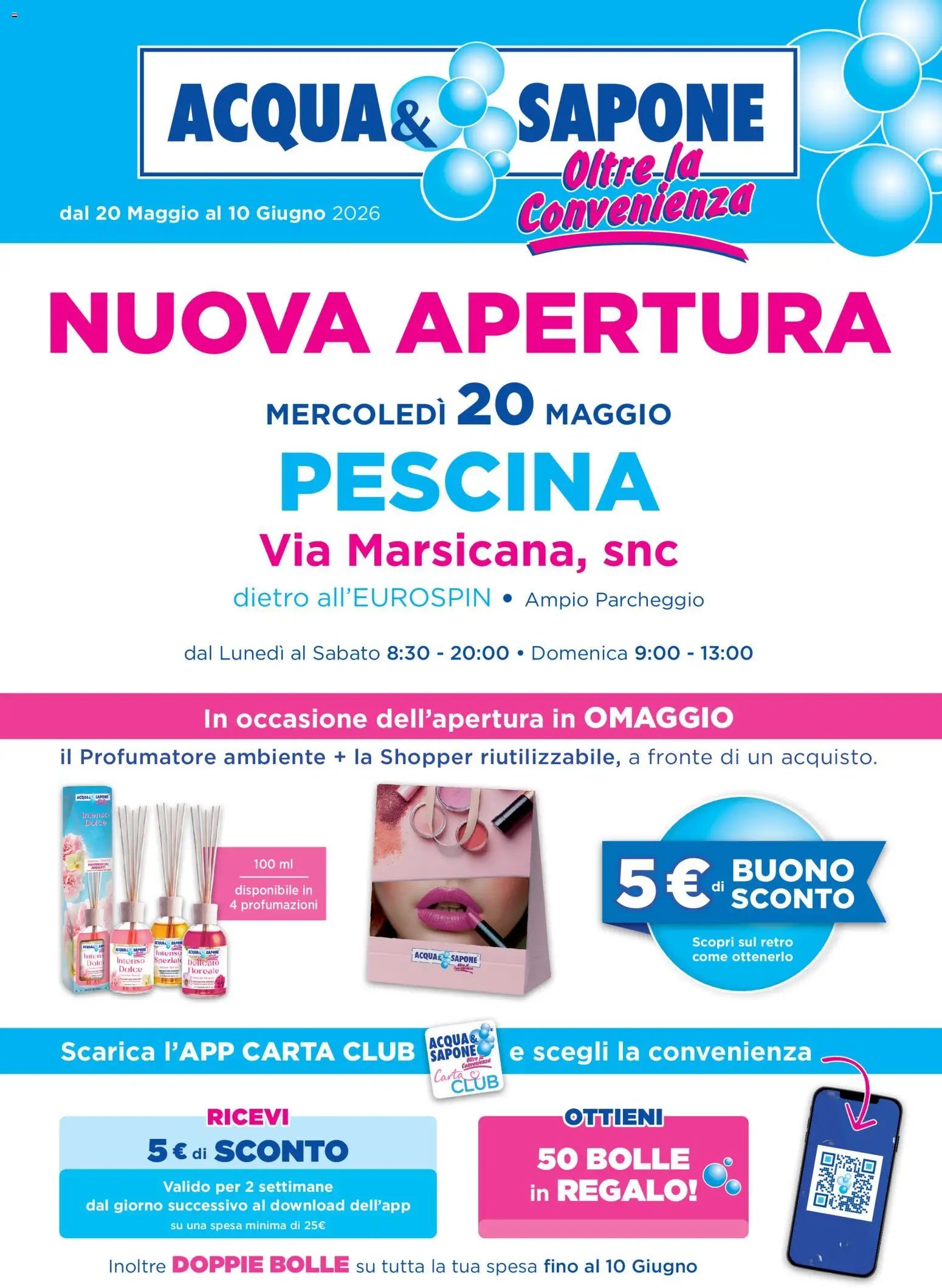 Acqua e Sapone volantino Apertura Pescina (2026-05-20 - 2026-06-10)
