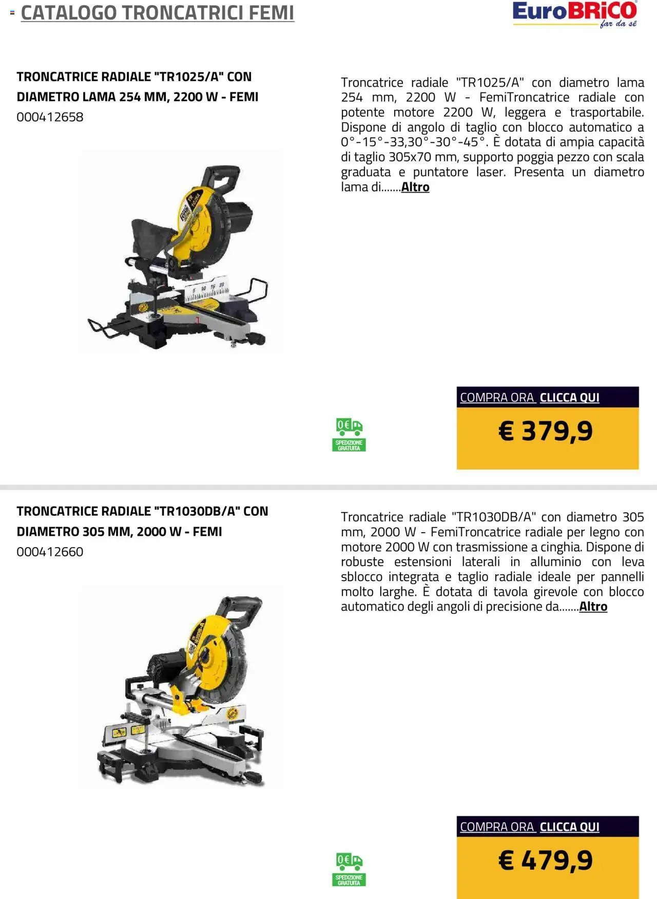 Eurobrico Troncatrici Femi catalogo