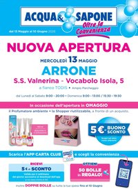 Acqua e Sapone volantino Arrone (2026-05-13 - 2026-06-10)