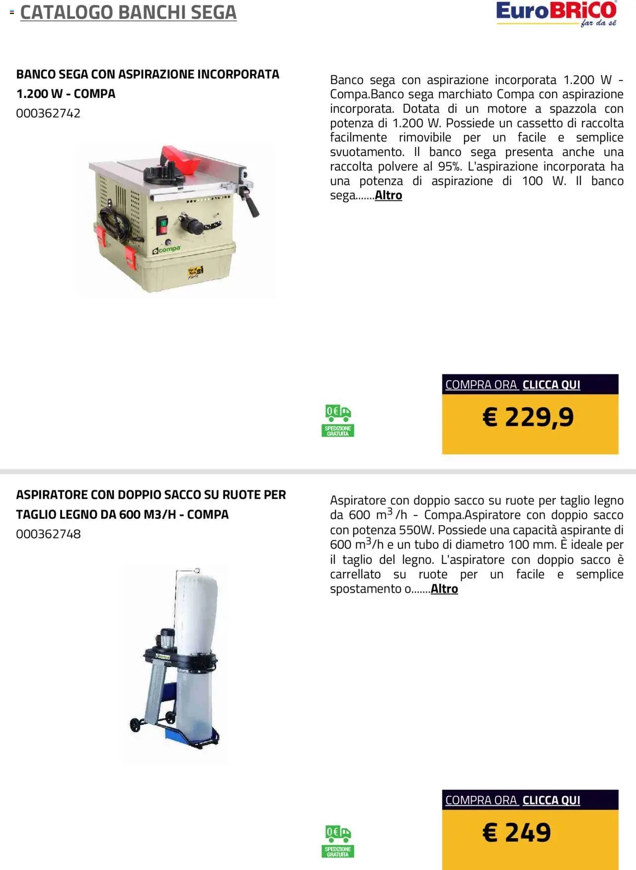 Eurobrico Banchi Sega catalogo