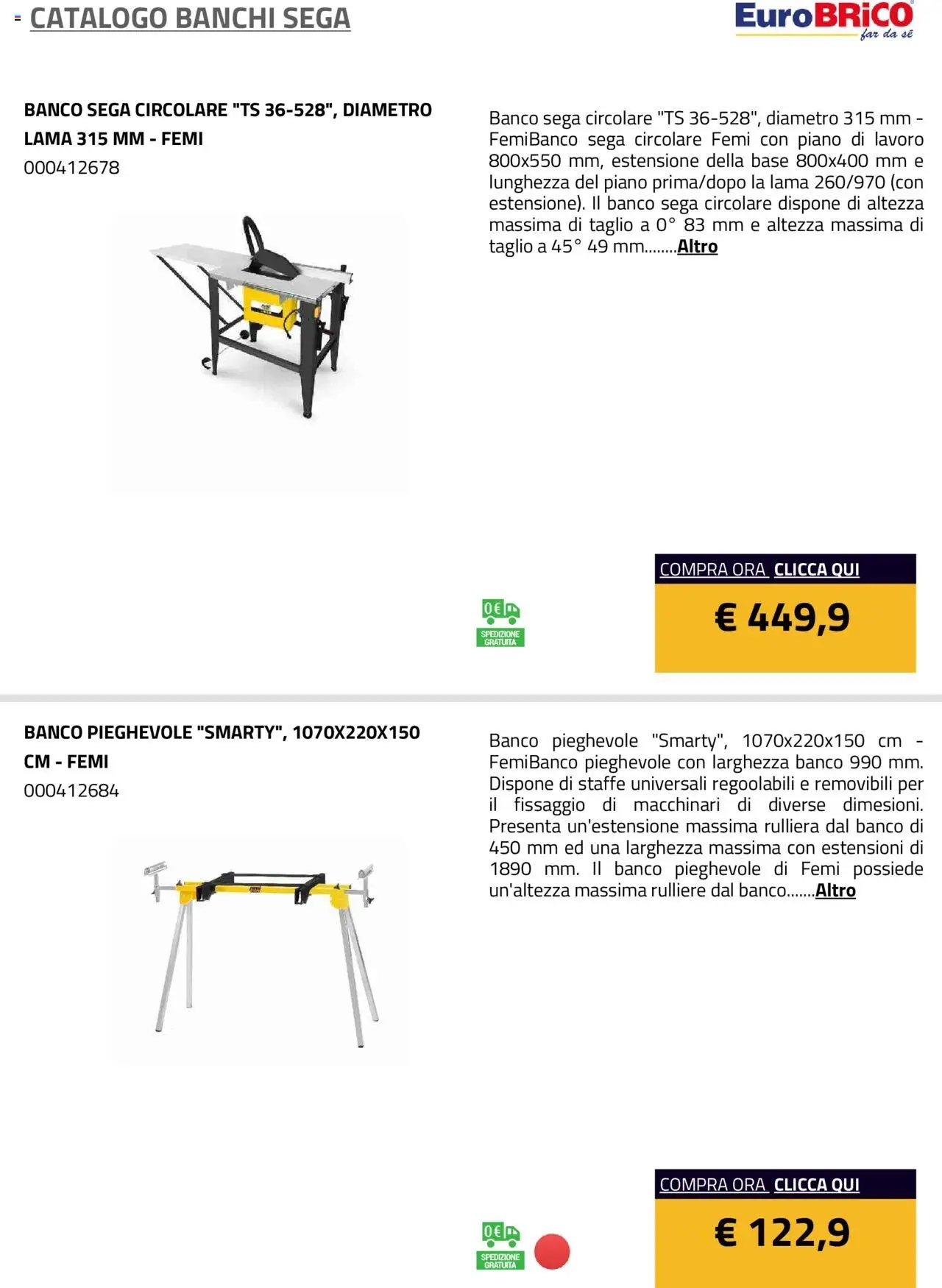 Eurobrico Banchi Sega catalogo