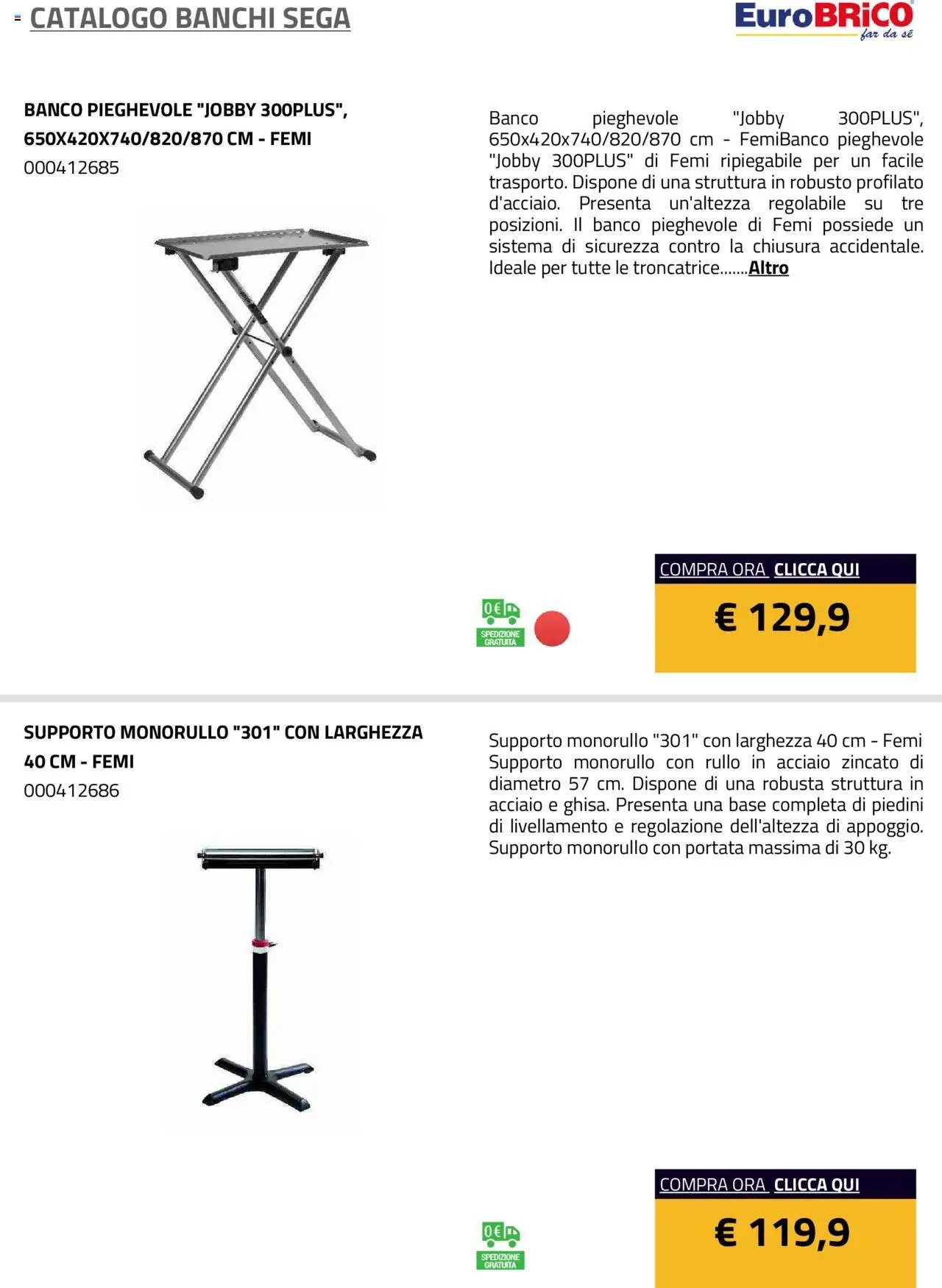 Eurobrico Banchi Sega catalogo