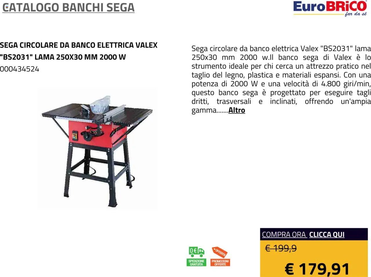 Eurobrico Banchi Sega catalogo