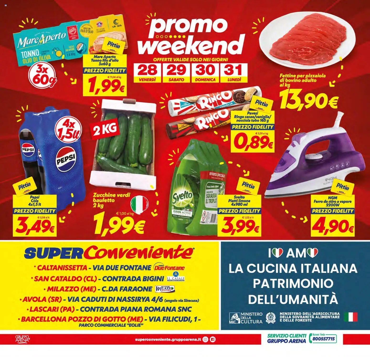 SuperConveniente volantino Caltanissetta, San Cataldo, Avola, Lascari, Milazzo, Barcellona