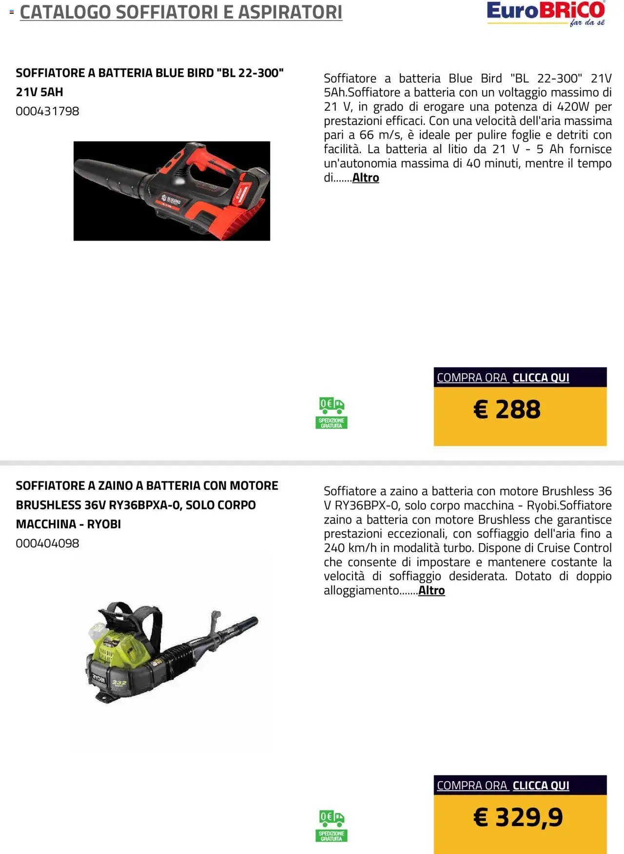 Eurobrico Soffiatori e Aspiratori catalogo