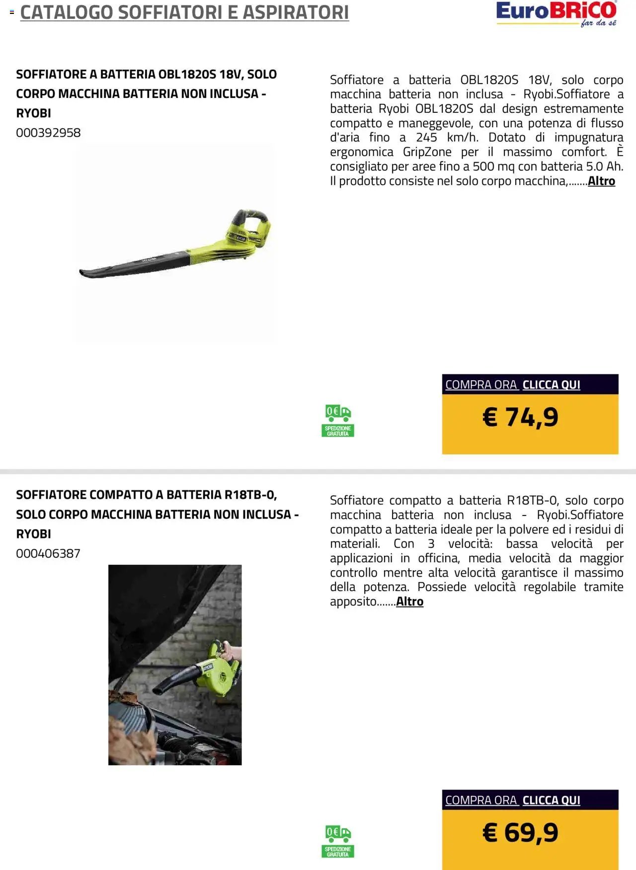 Eurobrico Soffiatori e Aspiratori catalogo