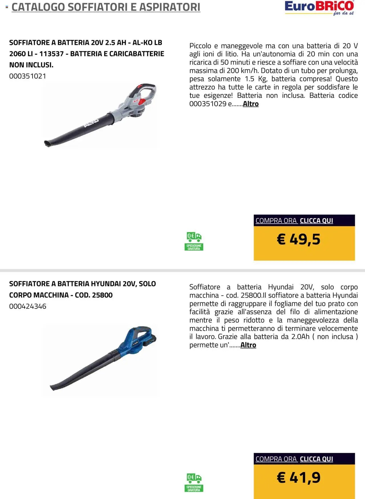 Eurobrico Soffiatori e Aspiratori catalogo