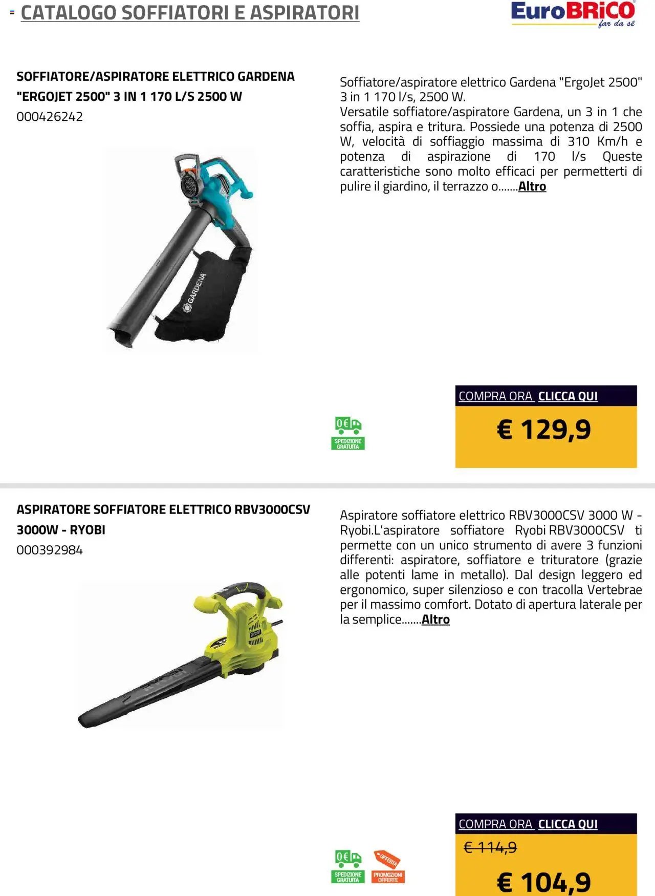 Eurobrico Soffiatori e Aspiratori catalogo