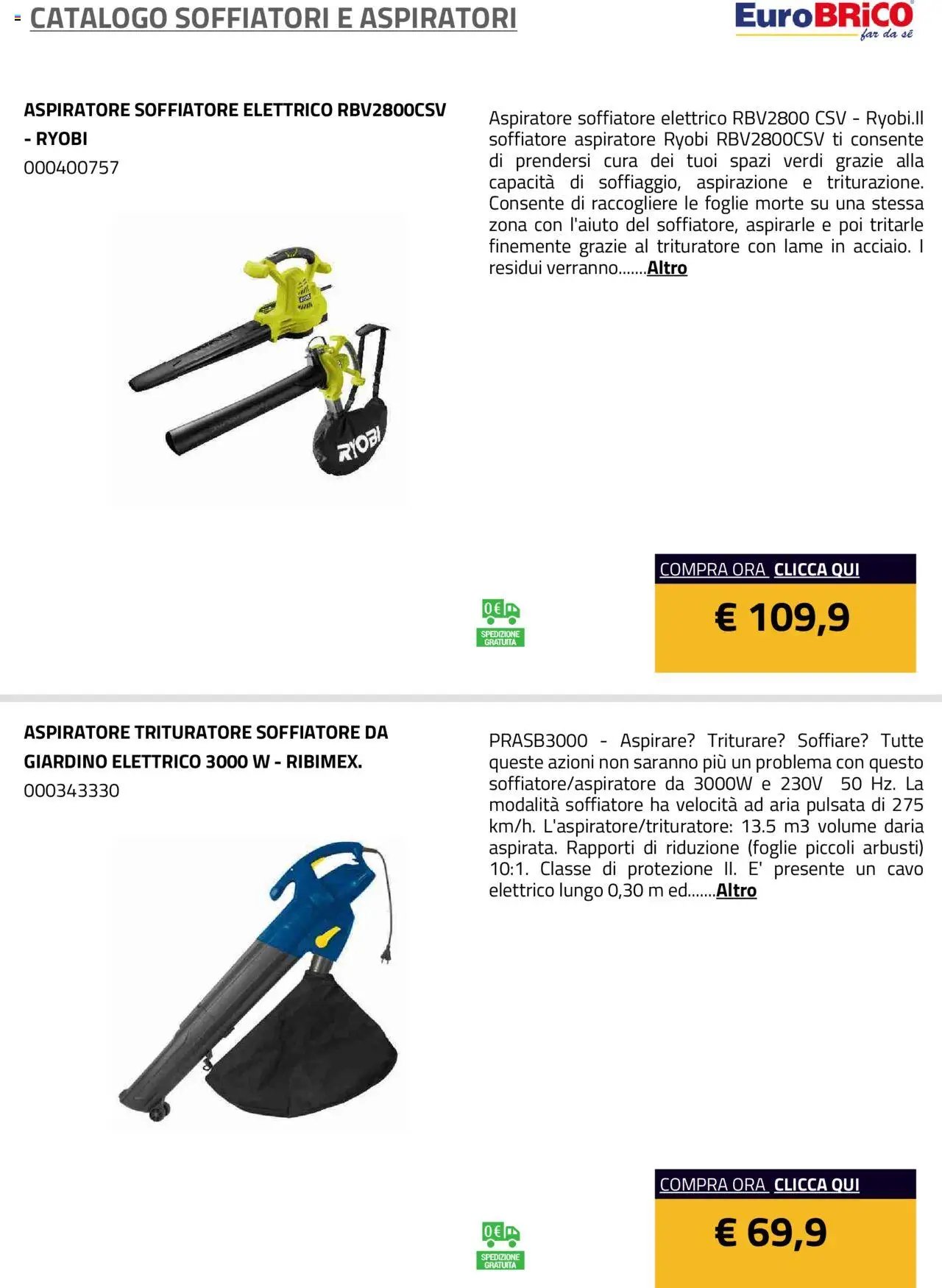 Eurobrico Soffiatori e Aspiratori catalogo