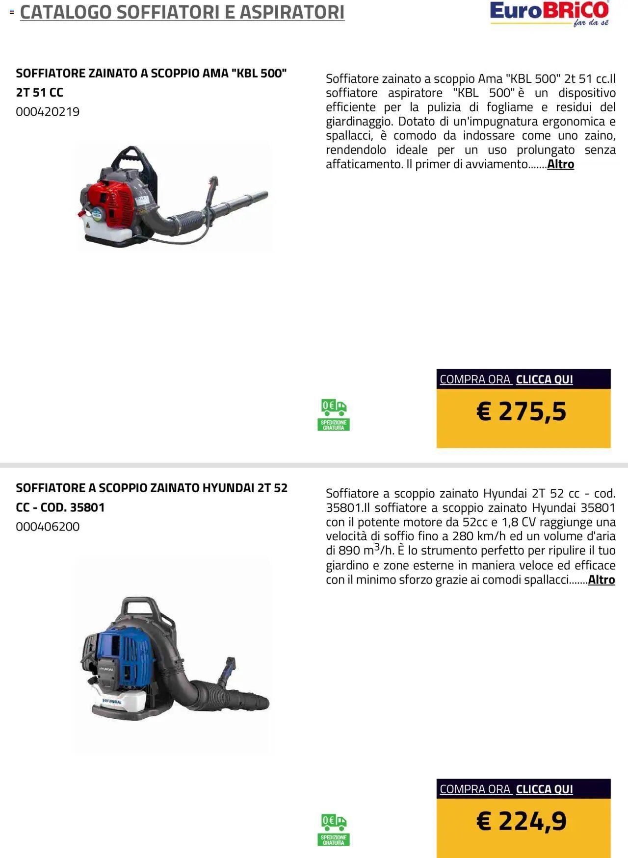 Eurobrico Soffiatori e Aspiratori catalogo