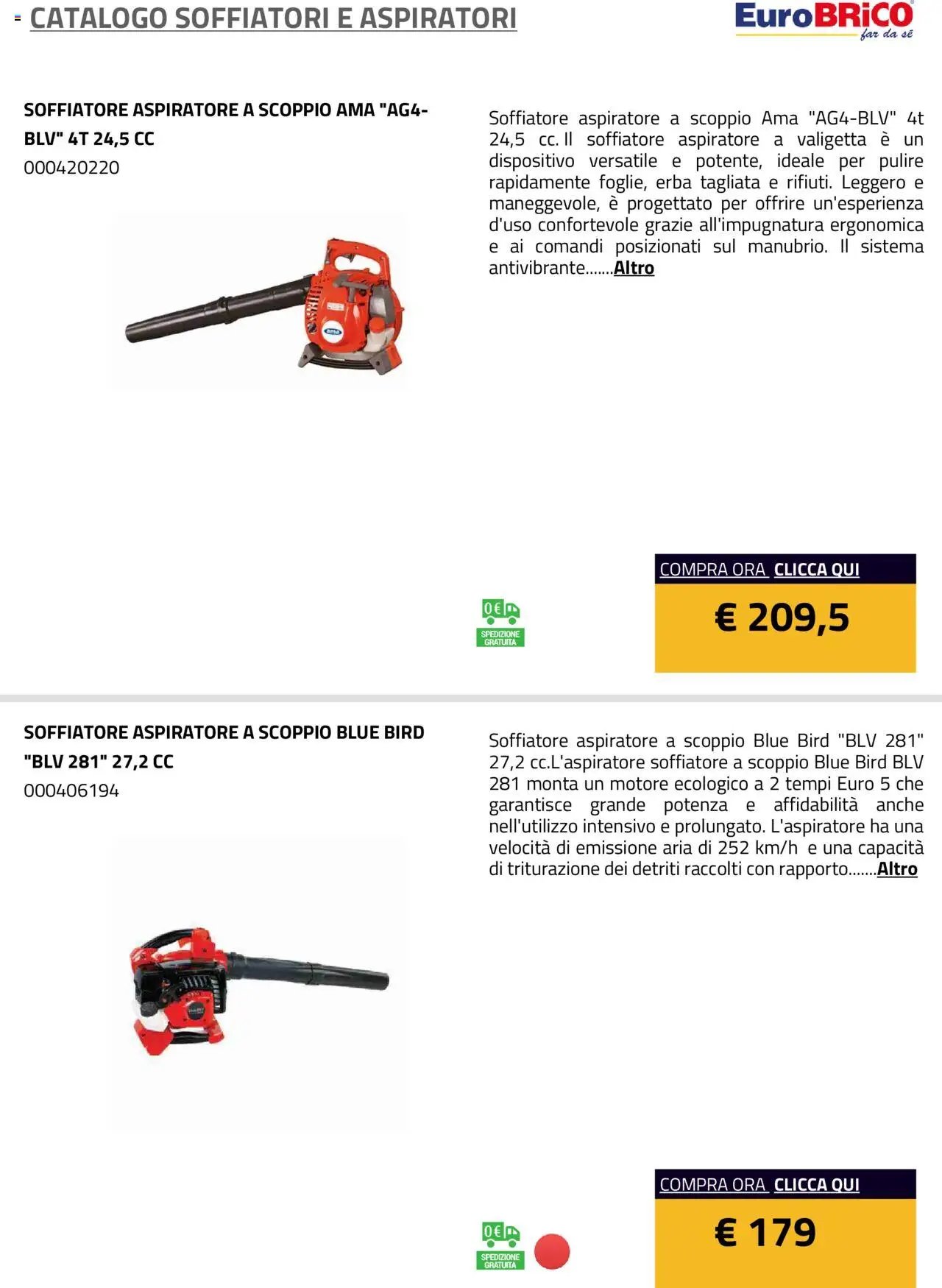 Eurobrico Soffiatori e Aspiratori catalogo