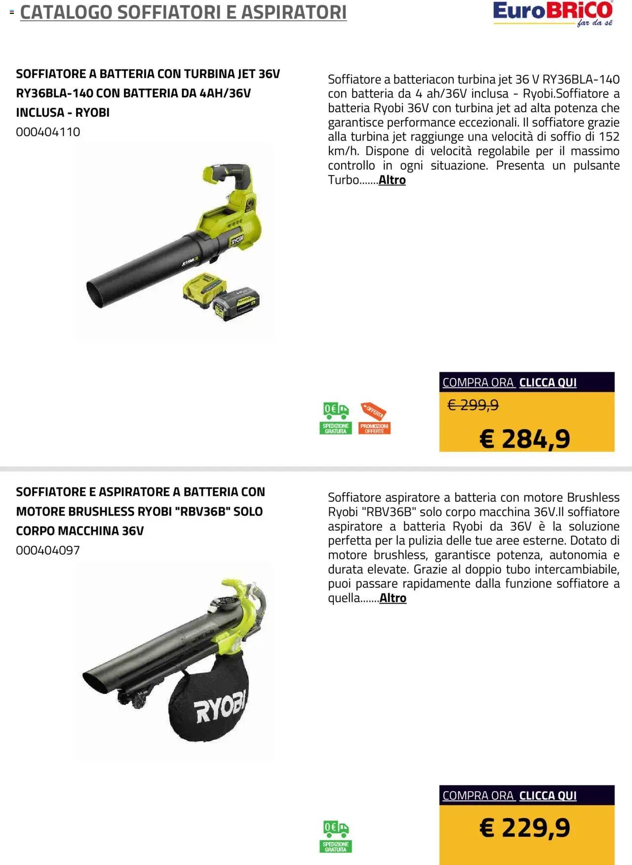 Eurobrico Soffiatori e Aspiratori catalogo