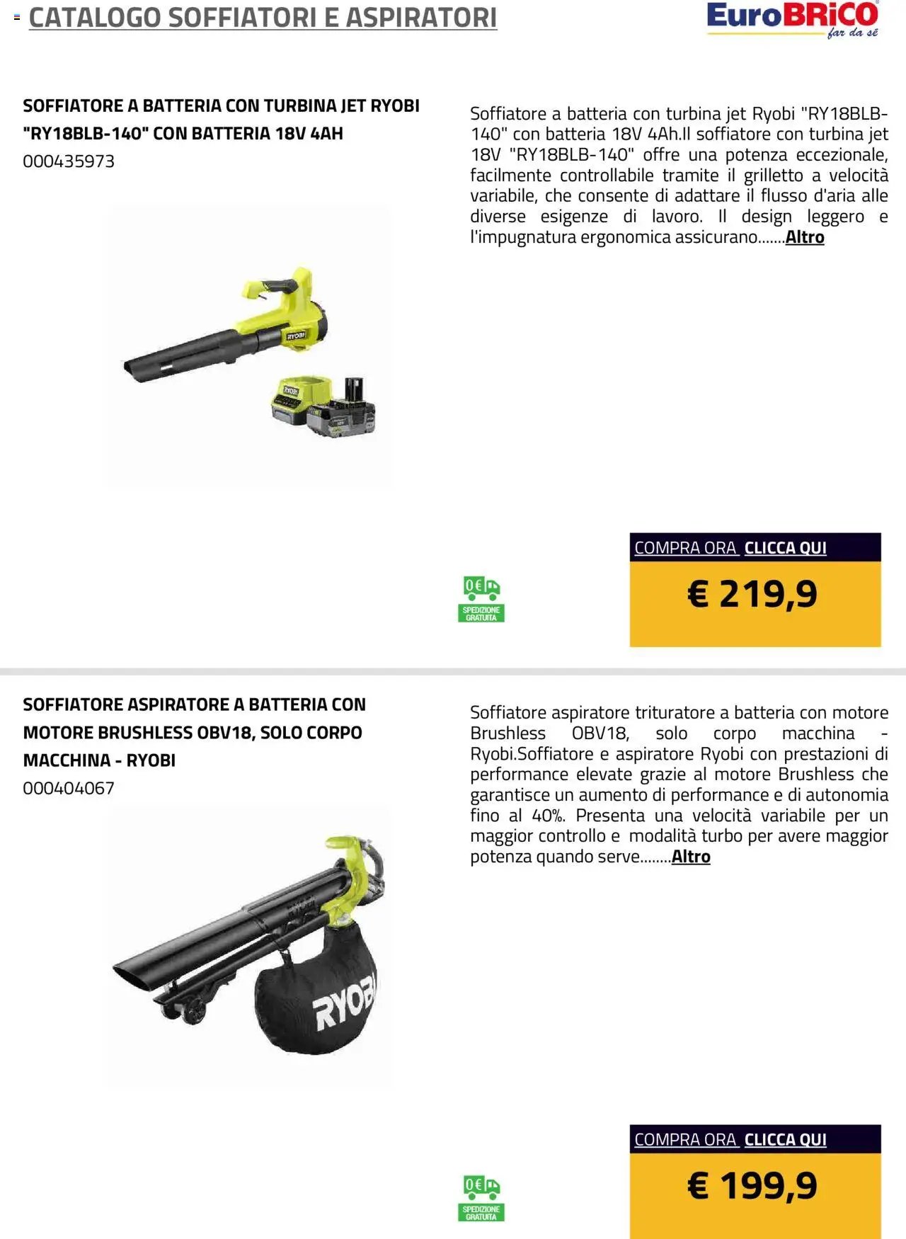 Eurobrico Soffiatori e Aspiratori catalogo
