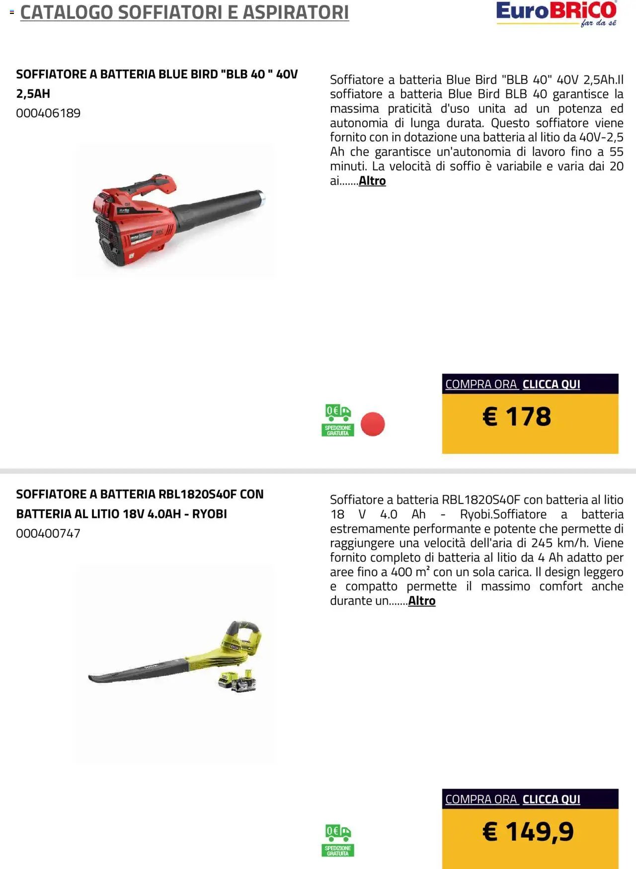 Eurobrico Soffiatori e Aspiratori catalogo
