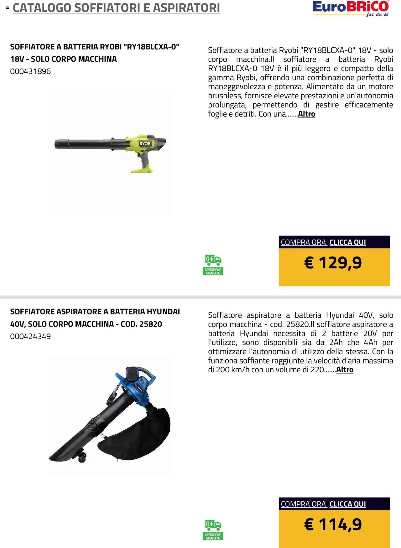Eurobrico Soffiatori e Aspiratori catalogo