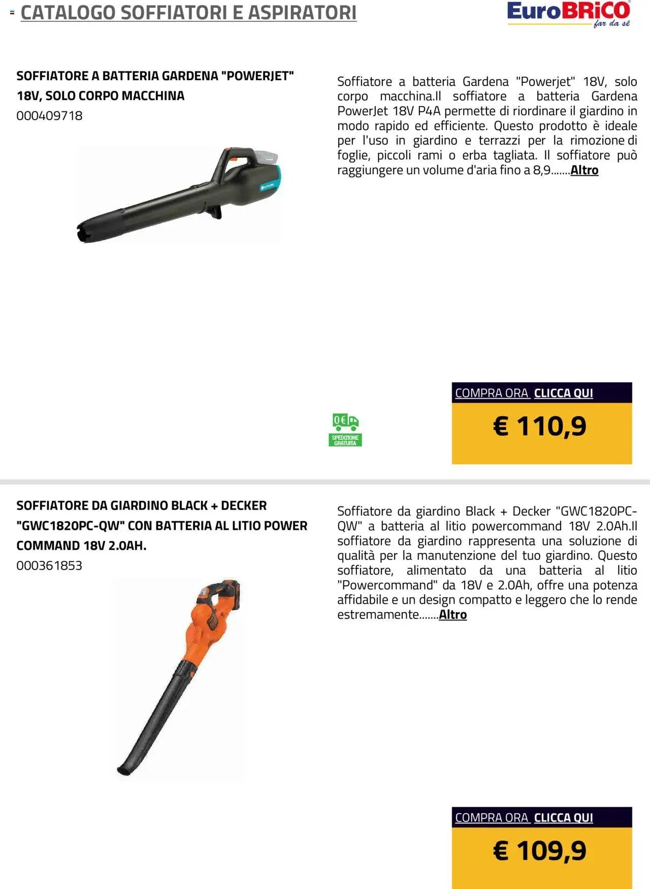 Eurobrico Soffiatori e Aspiratori catalogo