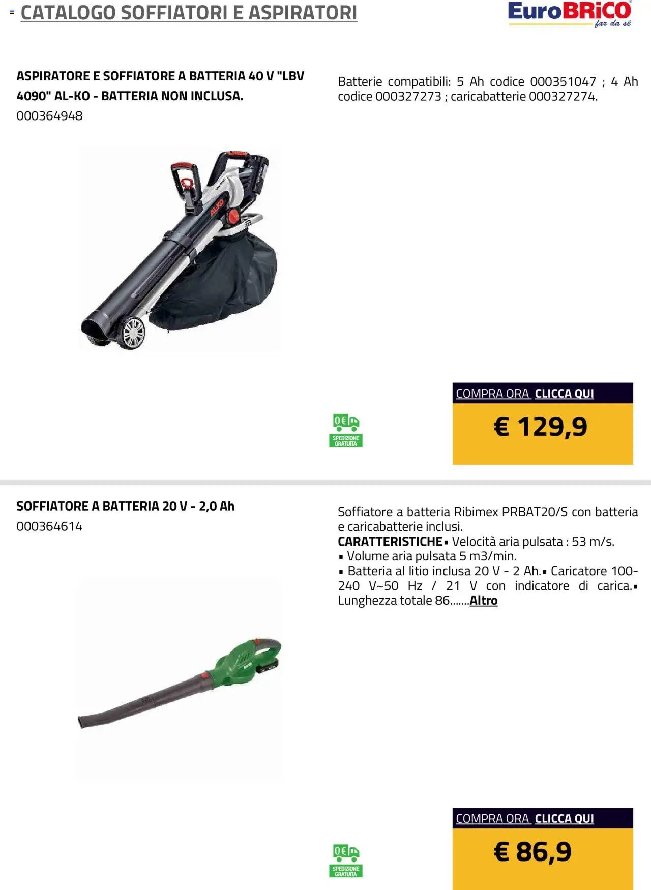 Eurobrico Soffiatori e Aspiratori catalogo