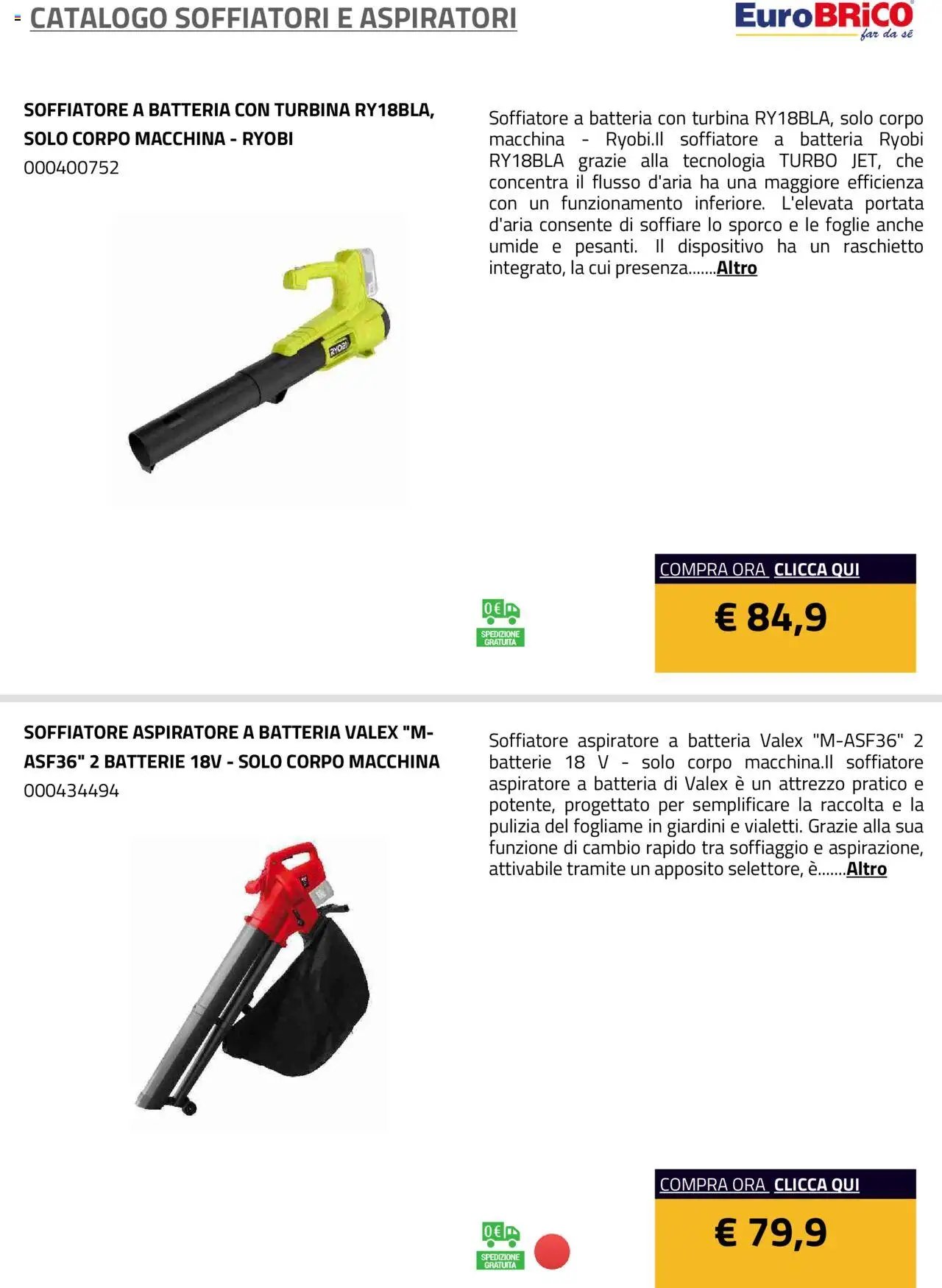 Eurobrico Soffiatori e Aspiratori catalogo